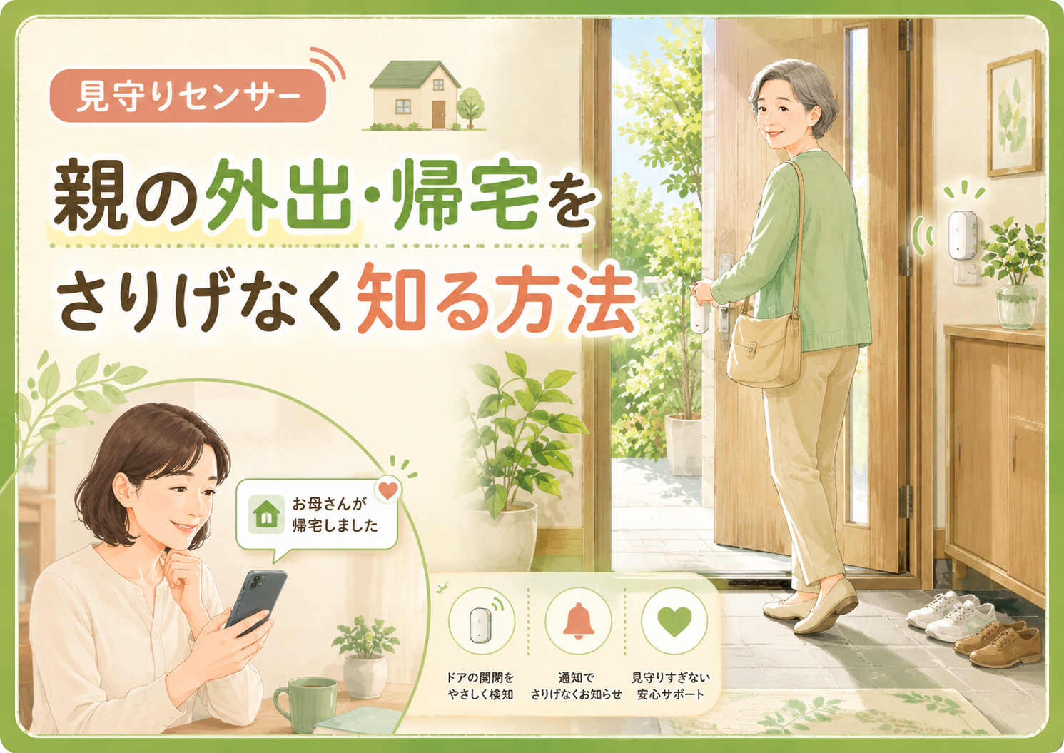 親の外出・帰宅をさりげなく知る方法